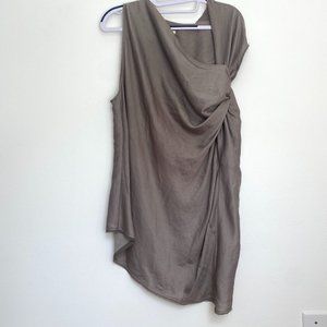 Silk Helmut Lang Cinched Asymmetrical Top
